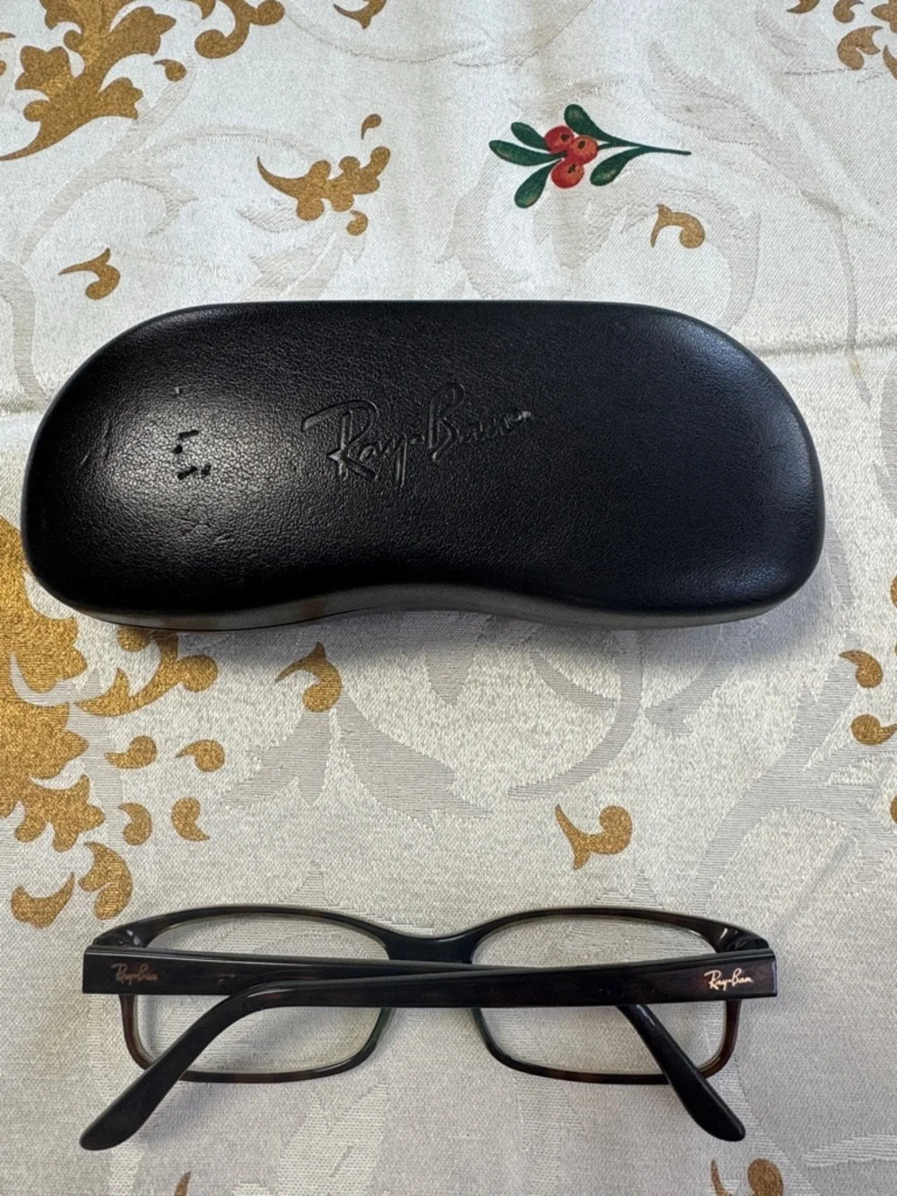 Ray-Ban Black and Tortoise Rectangular Women's Optical Glasses